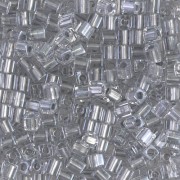 Cubes Miyuki 3 mm SB3-242- Crystal Spkl Pewter Lined x10g