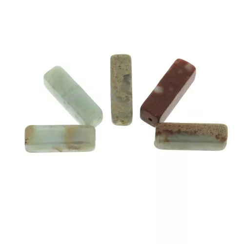 Perles Tubes Régalite teintées 13x4.5 mm Jade x5