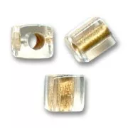 Cubes Miyuki 3 mm SB3-234- Crystal Spkl Met Gold Lined x10g