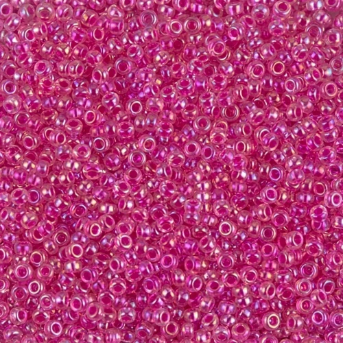 Rocaille Miyuki 15/0 355 - Crystal AB Hot Pink Lined x8g