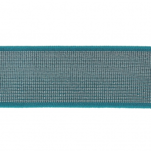 Ruban élastique fantaisie large lurex pour couture 40 mm Bleu Canard/argenté x 1m