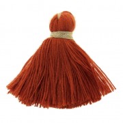 Gros pompons imitation coton 40 mm Orange / Doré x5|raw }}
