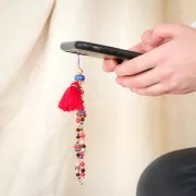 Gros pompons imitation coton 40 mm Gris / Doré x5