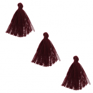 Pompons imitation coton 26-30 mm Burgundy  x10