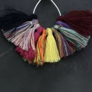 Pompons imitation coton 26-30 mm Bleu marine x10