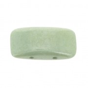 Perles en verre tchèque Carrier Bead 2 trous 11 x 22 mm Opaque Luster Green x 6