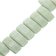 Perles en verre tchèque Carrier Bead 2 trous 11 x 22 mm Opaque Luster Green x 6
