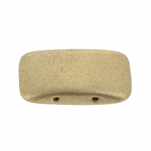 Perles en verre tchèque Carrier Bead 2 trous 11 x 22 mm Gold Mat x 6