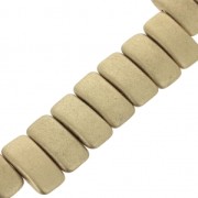 Perles en verre tchèque Carrier Bead 2 trous 11 x 22 mm Gold Mat x 6