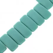 Perles en verre tchèque Carrier Bead 2 trous 11 x 22 mm Green Turquoise Mat x 6