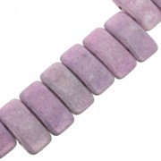 Perles en verre tchèque Carrier Bead 2trous 11x22 mm Op Light Rose Ceramic Look x6