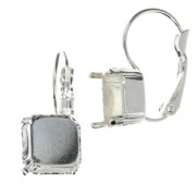 Dormeuses porte-cabochon PureCrystal Imperial 4480 10 mm Argenté x2|raw }}