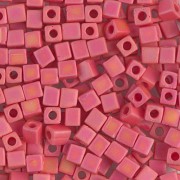 Cubes Miyuki 4 mm SB4-407FR - Mat Opaque Vermillion Red AB x10g|raw }}