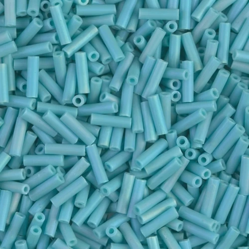 Bugles Miyuki 6 mm BGL-412FR - Mat Opaque Turquoise Green AB x10g