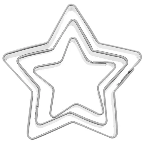 Set d'emporte-pièce en métal forme étoile x3