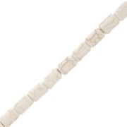 Perles tubes 6x4 mm imitation Howlite teintées - Ecru x38cm|raw }}