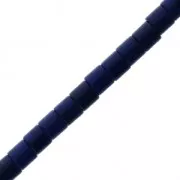 Perles tubes 4x4 mm imitation Howlite teintées - Bleu x38cm