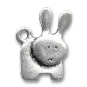 Breloque lapin 20 mm argenté vieilli x1