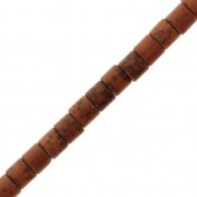 Perles tubes 4x4 mm imitation Howlite teintées - Marron x38cm|raw }}