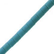 Perles tubes 4x4 mm imitation Howlite teintées - bleu turquoise x38cm