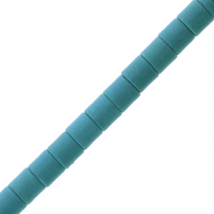 Perles tubes 4x4 mm imitation Howlite teintées - bleu turquoise x38cm