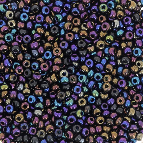 Perles rocailles Preciosa  11/0 2 mm - Jet AB x20g
