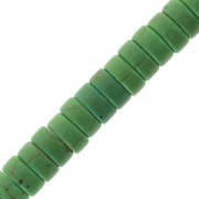 Perles Rondelles Heishi 6x3 mm imitation Howlite teintées - Vert x38cm|raw }}