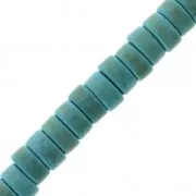 Howlite - Perles rondelles Heishi 6x3 mm imitation Howlite teintées - Bleu turquoise x38cm Perles rondelles Heishi 6x3 mm imitation Howlite teintées - Bleu turquoise x38cm