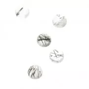 Cabochons ronds 4 mm à coller ou à sertir Quartz Rutile x5