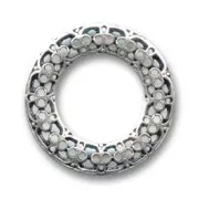 Anneau travaillé 32 mm argenté vieilli x1