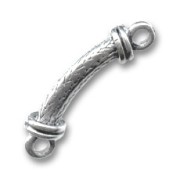 Tube avec anneaux 33x5 mm argenté vieilli x1|raw }}