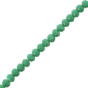 Perles rondes aplaties facettées 3.5x3 mm - Medium Green Opaque x35cm