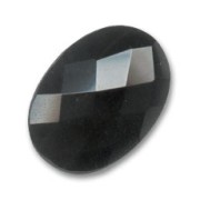 Cabochon ovale Facetté 18x13 mm - Agate noire x1|raw }}