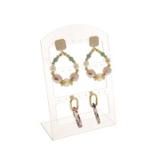 Porte-bijoux présentoir boucles d'oreilles en verre organique 15x10 cm Blanc