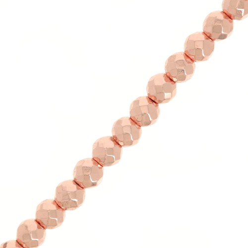 Mini perles rondes facettées imitation hématite 3.3 mm doré rose x38.5 cm