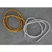 Mini perles rondes facettées imitation hématite 3.3 mm doré rose x38.5 cm