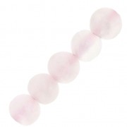 Perles rondes en pierre gemme Quartz Rose dépoli effet givré 3 mm x25