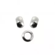Perles rondes aplaties trou de 2 mm en Acier inoxydable 304 3.5x1.3 mm x10