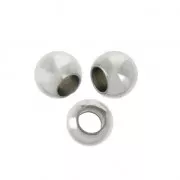 Perles rondes aplaties en Acier inoxydable 8 x 6.5 mm x5