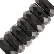 Perles rondelles Heishi facettées 14x5 mm - Jet x10