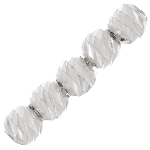 Perles rondes striées diamantées 2 mm - Argent 925 x50