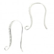 Crochets d'oreilles strassés 18.5 mm en Argent 925 x2|raw }}