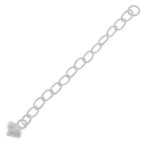 Chainette d'extension coeur 55 mm en Argent 925 x10