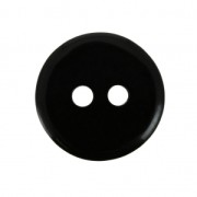 Bouton rond 2 trous couture chemise 11 mm noir x1
