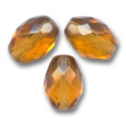 Perles olives facettées 11x8 mm - Topaz x20