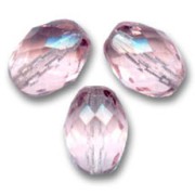 Perles olives facettées 11x8 mm - Rosaline x20