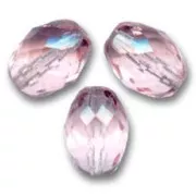 Perles olives facettées 11x8 mm - Rosaline x20