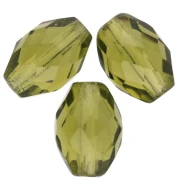 Perles olives facettées 11x8 mm - Olivine x20