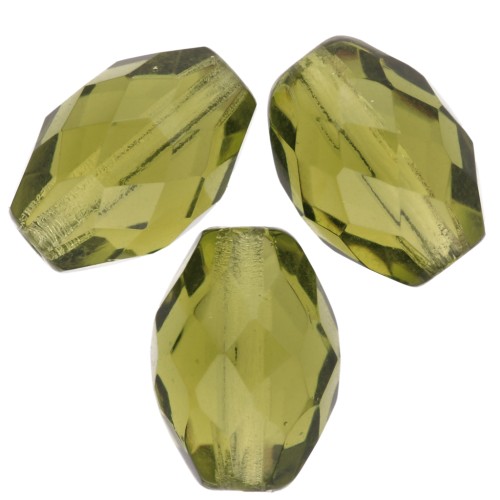 Olives facettées 11x8 mm Olivine x20