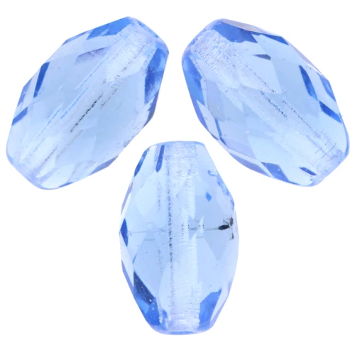 Olives facettées 12x7.5 mm Light Sapphire x20